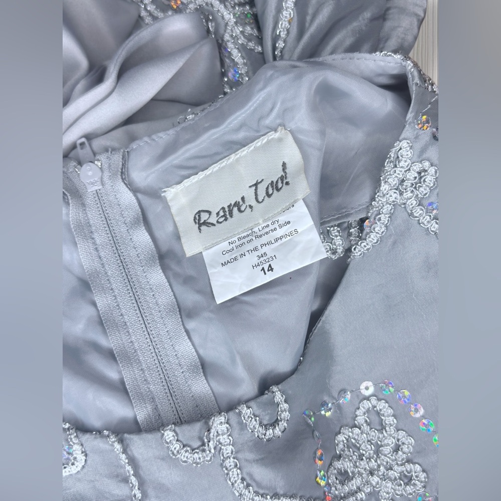 Girls Silver Sequin Formal Dress - Picture 6 of 9